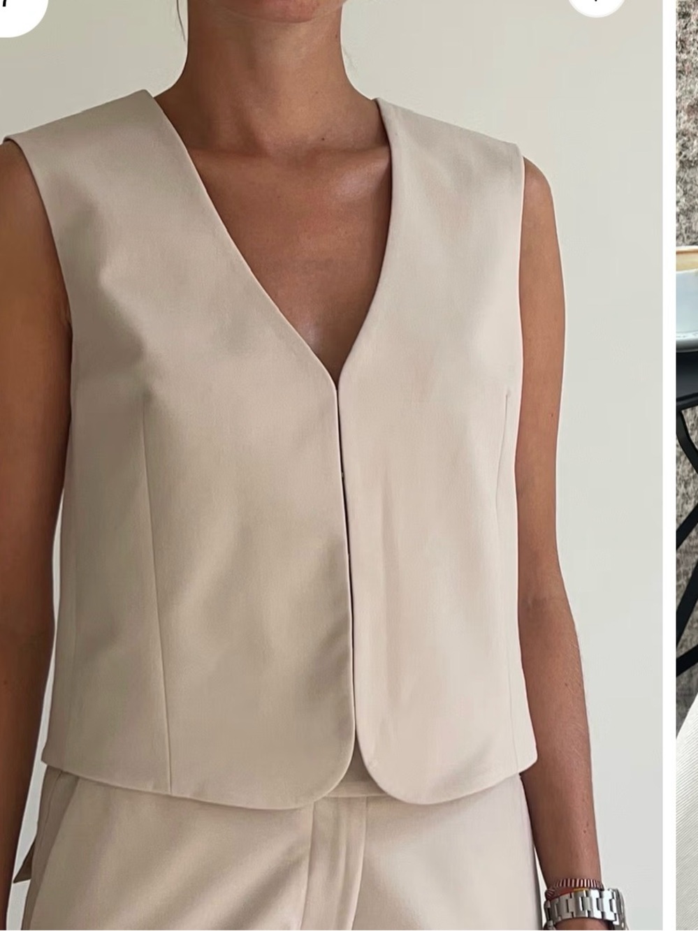 Day-to-day Vest Cream Tailored Vest Size S